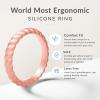 imageThunderFit Womens Thin Swivel Silicone Wedding Bands Stackable Rubber Engagement Rings 25mm Wide 2mm Thick  1481012 Variety MultipackPack G Black  Marble  Rose Gold  Marble Light Pink