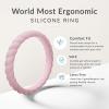 imageThunderFit Womens Thin Swivel Silicone Wedding Bands Stackable Rubber Engagement Rings 25mm Wide 2mm Thick  1481012 Variety MultipackPack J Black  Mojave Desert  Cinereous  Rose Pearl  White  Muted Mauve  Green Bay  Tradewinds  Muted Lilac  Putty  Camel  Mother of Pearl