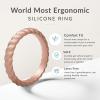 imageThunderFit Womens Thin Swivel Silicone Wedding Bands Stackable Rubber Engagement Rings 25mm Wide 2mm Thick  1481012 Variety MultipackPack Q Pale Taupe  Rose Taupe  Rosy Copper Metallic  Rose Pearl  Black  White  Doeskin  Porcini Metallic