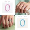 imageThunderFit Womens Thin Swivel Silicone Wedding Bands Stackable Rubber Engagement Rings 25mm Wide 2mm Thick  1481012 Variety MultipackPack T Pastel Lilac  Gentle Lilac Mist  White  Muted Lilac  Blue  Crystal Lagoon  Magenta  Rose Petal Pink  Mother of Pearl  Apricot Cream