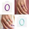 imageThunderFit Womens Thin Swivel Silicone Wedding Bands Stackable Rubber Engagement Rings 25mm Wide 2mm Thick  1481012 Variety MultipackPack Z Purple  Rose Pink  Pink  Light Gray  Black Teal Glitter  Light Teal  Teal  White Teal Glitter
