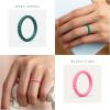 imageThunderFit Womens Thin Swivel Silicone Wedding Bands Stackable Rubber Engagement Rings 25mm Wide 2mm Thick  1481012 Variety MultipackPack ZA Gold  Rose Pink  Pink  Light Pink  Dark Teal  Teal  Light Teal  White