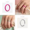 imageThunderFit Womens Thin Swivel Silicone Wedding Bands Stackable Rubber Engagement Rings 25mm Wide 2mm Thick  1481012 Variety MultipackPack ZB Rose pink  Women Silver  White  Black Pink Glitter