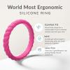 imageThunderFit Womens Thin Swivel Silicone Wedding Bands Stackable Rubber Engagement Rings 25mm Wide 2mm Thick  1481012 Variety MultipackPack ZB Rose pink  Women Silver  White  Black Pink Glitter