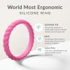 imageThunderFit Womens Thin Swivel Silicone Wedding Bands Stackable Rubber Engagement Rings 25mm Wide 2mm Thick  1481012 Variety MultipackPack ZC Rose Pink  Light Pink  White  Rose Gold