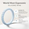 imageThunderFit Womens Thin Swivel Silicone Wedding Bands Stackable Rubber Engagement Rings 25mm Wide 2mm Thick  1481012 Variety MultipackPack ZE Light Blue