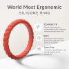 imageThunderFit Womens Thin Swivel Silicone Wedding Bands Stackable Rubber Engagement Rings 25mm Wide 2mm Thick  1481012 Variety MultipackPack ZG Red