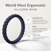 imageThunderFit Womens Thin Swivel Silicone Wedding Bands Stackable Rubber Engagement Rings 25mm Wide 2mm Thick  1481012 Variety MultipackPack ZH Midnight Blue