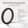 imageThunderFit Womens Thin Swivel Silicone Wedding Bands Stackable Rubber Engagement Rings 25mm Wide 2mm Thick  1481012 Variety MultipackPack ZI Black