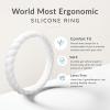 imageThunderFit Womens Thin Swivel Silicone Wedding Bands Stackable Rubber Engagement Rings 25mm Wide 2mm Thick  1481012 Variety MultipackPack ZJ White