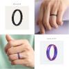 imageThunderFit Silicone Rings for Her  Mix Womens Silicone Wedding Rings 18mm Thick Rubber Engagement Rings Braided ampamp 4mm Classic Rings ComboPack C White  Black  Dark Teal B  Dark Red G  Galaxy