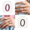 imageThunderFit Silicone Rings for Her  Mix Womens Silicone Wedding Rings 18mm Thick Rubber Engagement Rings Braided ampamp 4mm Classic Rings ComboPack D Fudge  Winetasting  Malaga  Crystal Pink  Dusky Orchid