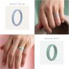 imageThunderFit Silicone Rings for Her  Mix Womens Silicone Wedding Rings 18mm Thick Rubber Engagement Rings Braided ampamp 4mm Classic Rings ComboPack G Paynes Gray  Rain Washed  Green Sheen  Pale Cornflower Blue  White