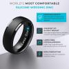 imageThunderFit Silicone Rings Wedding Bands for Men Plain and I Love You Engraved Mens Rubber Engagement Bands 1Pack95  10 198mm