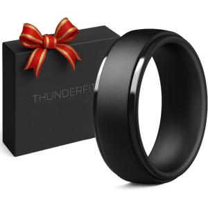 imageThunderFit Silicone Rings Wedding Bands for Men Plain and I Love You Engraved Mens Rubber Engagement Bands 1Pack125  13 2233mm