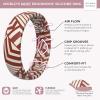 imageThunderFit Silicone Wedding Rings for Women Printed Design Breathable Rubber Engagement Bands 55mm Wide 18mm ThickZigzag Pattern