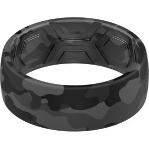 imageThunderFit Silicone Wedding Rings for Men Breathable Printed Design Rubber Engagement Bands 8mm Wide 2mm ThickBlack Camo