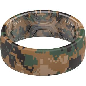 imageThunderFit Silicone Wedding Rings for Men Breathable Printed Design Rubber Engagement Bands 8mm Wide 2mm ThickCamo 10