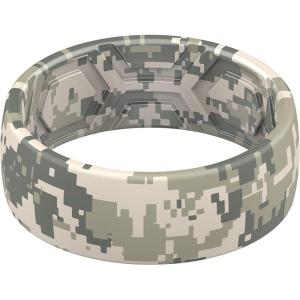 imageThunderFit Silicone Wedding Rings for Men Breathable Printed Design Rubber Engagement Bands 8mm Wide 2mm ThickCamo 9