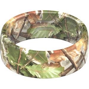 imageThunderFit Silicone Wedding Rings for Men Breathable Printed Design Rubber Engagement Bands 8mm Wide 2mm ThickCamo Branches 1