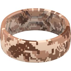 imageThunderFit Silicone Wedding Rings for Men Breathable Printed Design Rubber Engagement Bands 8mm Wide 2mm ThickCamo8