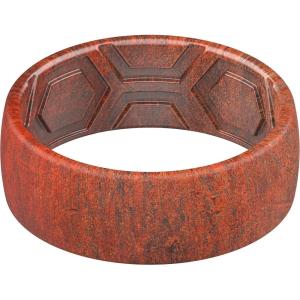 imageThunderFit Silicone Wedding Rings for Men Breathable Printed Design Rubber Engagement Bands 8mm Wide 2mm ThickRust 1