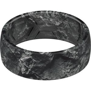 imageThunderFit Silicone Wedding Rings for Men Breathable Printed Design Rubber Engagement Bands 8mm Wide 2mm ThickStone