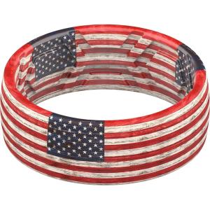 imageThunderFit Silicone Wedding Rings for Men Breathable Printed Design Rubber Engagement Bands 8mm Wide 2mm ThickUS Flag 3