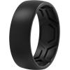 imageThunderFit Mens Patterned Silicone Rings 8mm Wide 22mm Thick Rubber BandsVariety Multipack 147Pack A Charcoal Black