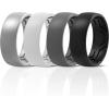 imageThunderFit Mens Patterned Silicone Rings 8mm Wide 22mm Thick Rubber BandsVariety Multipack 147Pack H Charcoal Black  Iron Grey  Grey Silver  Smokey Grey