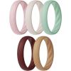 imageThunderFit Silicone Ring Enhancers for Women Breathable Womens Rubber Engagement Rings 5PackPack A Sepia Rose  Warm Gray 1 C  Misty Jade  Fired Brick  Warm Sand