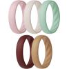 imageThunderFit Silicone Ring Enhancers for Women Breathable Womens Rubber Engagement Rings 5PackPack A Sepia Rose  Warm Gray 1 C  Misty Jade  Fired Brick  Warm Sand