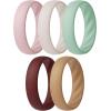 imageThunderFit Silicone Ring Enhancers for Women Breathable Womens Rubber Engagement Rings 5PackPack A Sepia Rose  Warm Gray 1 C  Misty Jade  Fired Brick  Warm Sand