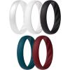 imageThunderFit Silicone Ring Enhancers for Women Breathable Womens Rubber Engagement Rings 5PackPack B Mermaid Pearl White  White  Black  Deep Lagoon  Red Dahlia
