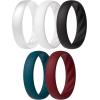 imageThunderFit Silicone Ring Enhancers for Women Breathable Womens Rubber Engagement Rings 5PackPack B Mermaid Pearl White  White  Black  Deep Lagoon  Red Dahlia