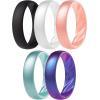 imageThunderFit Silicone Ring Enhancers for Women Breathable Womens Rubber Engagement Rings 5PackPack D Black  Rose Gold C  Metallic Blue B  Galaxy  Mermaid Pearl White