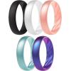 imageThunderFit Silicone Ring Enhancers for Women Breathable Womens Rubber Engagement Rings 5PackPack D Black  Rose Gold C  Metallic Blue B  Galaxy  Mermaid Pearl White