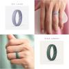 imageThunderFit Silicone Ring Enhancers for Women Breathable Womens Rubber Engagement Rings 5PackPack E Black  Rust Clay  Smoke Pine  Languid Lavender  Oyster White