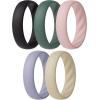 imageThunderFit Silicone Ring Enhancers for Women Breathable Womens Rubber Engagement Rings 5PackPack E Black  Rust Clay  Smoke Pine  Languid Lavender  Oyster White