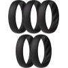 imageThunderFit Silicone Ring Enhancers for Women Breathable Womens Rubber Engagement Rings 5PackPack G All Black