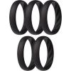 imageThunderFit Silicone Ring Enhancers for Women Breathable Womens Rubber Engagement Rings 5PackPack G All Black