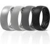 imageThunderFit Mens Patterned Silicone Rings 8mm Wide 22mm Thick Rubber BandsVariety Multipack 147Pack H Charcoal Black  Iron Grey  Grey Silver  Smokey Grey