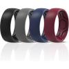 imageThunderFit Mens Patterned Silicone Rings 8mm Wide 22mm Thick Rubber BandsVariety Multipack 147Pack J Charcoal Black  Iron Grey  Navy Blue  Maroon Red