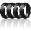 imageThunderFit Silicone Rings for Men  7 Rings  4 Rings  1 Ring Step Edge Rubber Wedding Bands 10mm Wide  25mm ThickPack B 4 Black Rings