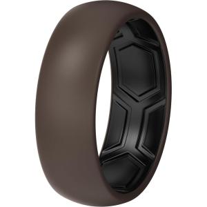 imageThunderFit Mens Patterned Silicone Rings 8mm Wide 22mm Thick Rubber BandsVariety Multipack 147Pack T Brown B  Black