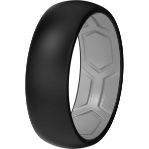 imageThunderFit Mens Patterned Silicone Rings 8mm Wide 22mm Thick Rubber BandsVariety Multipack 147Pack ZA Light Grey C  Black