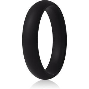 imageThunderFit Silicone Anniversary Rings for Women 55mm Wide 2mm Thick Wedding Rubber Bands Variety Multipack 112Pack J Black