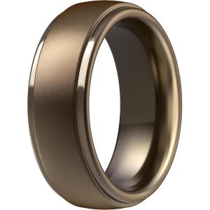 imageThunderFit Silicone Rings for Men  7 Rings  4 Rings  1 Ring Step Edge Rubber Wedding Bands 10mm Wide  25mm ThickPack ZG Men Bronze