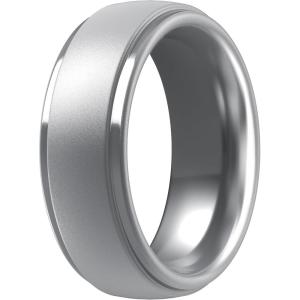 imageThunderFit Silicone Rings for Men  7 Rings  4 Rings  1 Ring Step Edge Rubber Wedding Bands 10mm Wide  25mm ThickPack ZI Silver