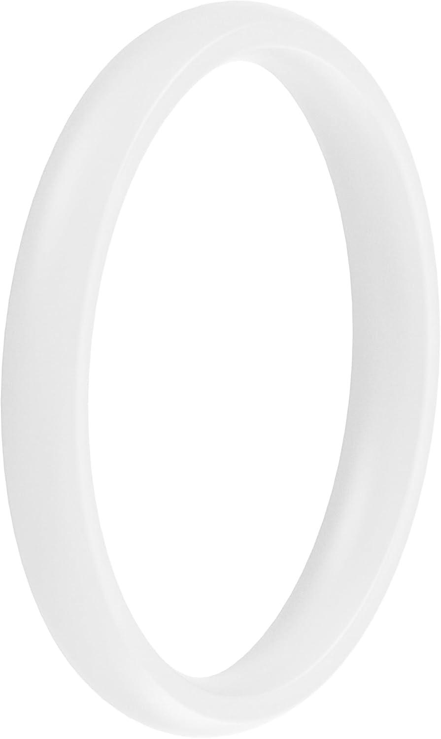 imageThunderFit Silicone Rings for Him and Her Rubber Engagement Bands Unisex 17mm Thick Minimalist Rubber Engagement RingsPack C White
